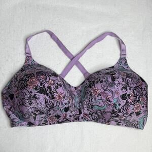 Torrid Curve Bra Womens 42DDD Purple Skull Gothic T-Shirt Underwire Lace